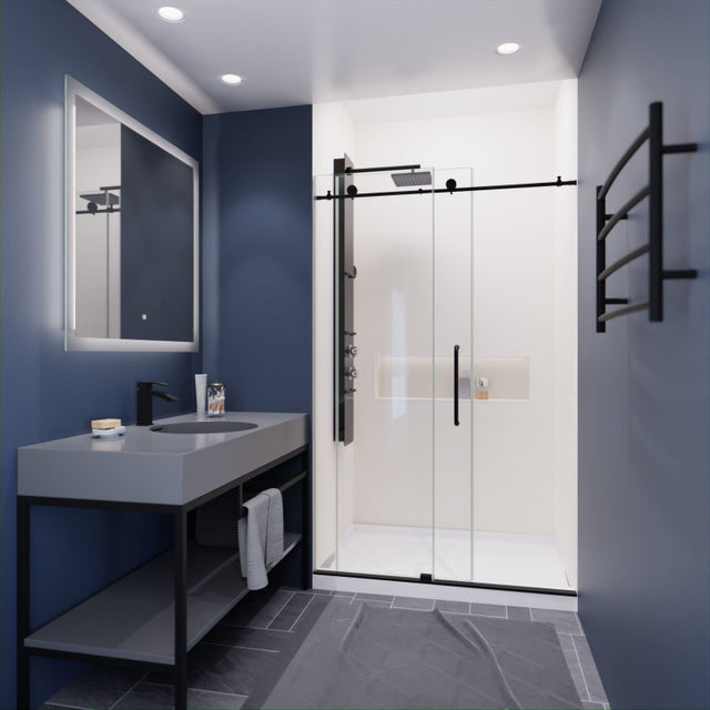 Anzzi Madam Series Frameless Sliding Shower Door (48" W x 76" H) with Handle