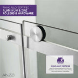 Anzzi Rhodes Series Frameless Sliding Shower Door (48" W x 76" H) with Handle