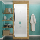 Anzzi Lancer Series Semi-Frameless Hinged Shower Door (23" W x 72" H) in Crystal Clear glass