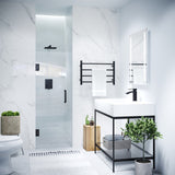 Anzzi Fellow Series Frameless Hinged Shower Door (30"W x 72"H) with Handle