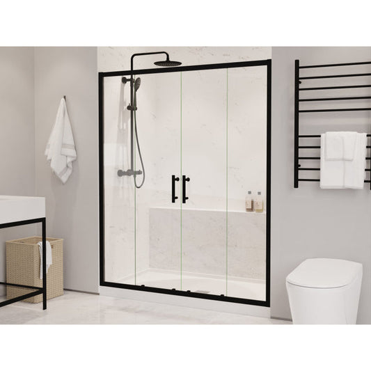 Anzzi Enchant Framed Sliding (60.4"W x 70"H) Shower Door in Matte Black