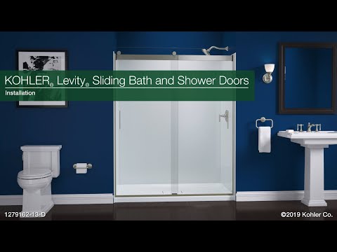 Kohler Levity® Sliding Shower door (56.6" - 59.6" W x 74" H) with 1/4" (6mm) thick glass