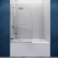 Anzzi Grand Series Frameless Hinged (31.5"W x 56"H) Tub Door in Brushed Nickel