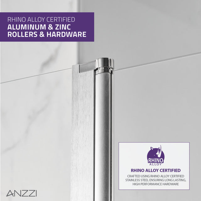 Anzzi Galleon Series Frameless (48"W x 58"H) Tub Door