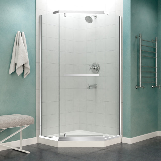 Anzzi Castle Series Semi-Frameless Hinged Shower Door (49"W x 72"H) with Crystal Clear glass