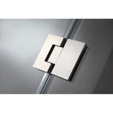 Anzzi Archon Series Framed Hinged (46" W x 72" H) Shower Door with Port in Brushed Nickel and Shower Base in White