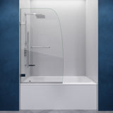 Anzzi Grand Series Frameless Hinged (31.5"W x 56"H) Tub Door