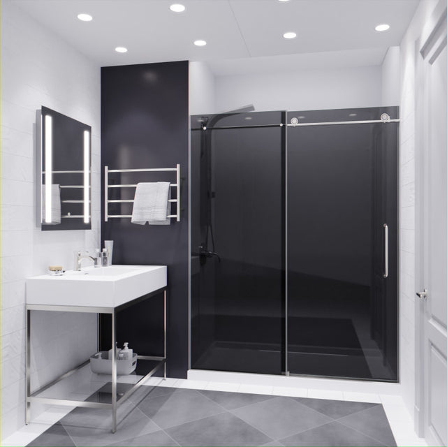 Anzzi Leon Series Frameless Sliding Shower Door (60" W x 76" H) with Handle