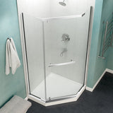 Anzzi Castle Series Semi-Frameless Hinged Shower Door (49"W x 72"H) with Crystal Clear glass