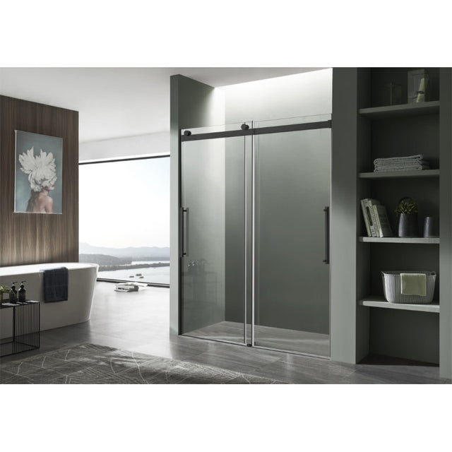 Anzzi Stellar Series Frameless Sliding (48"W x 76"H) Shower Door with Handle