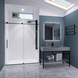 Anzzi Madam Series Frameless Sliding Shower Door (60" W x 76" H) with Handle