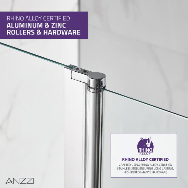 Anzzi Galleon Series Frameless (48"W x 58"H) Tub Door