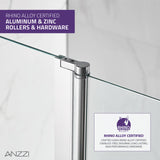 Anzzi Galleon Series Frameless (48"W x 58"H) Tub Door