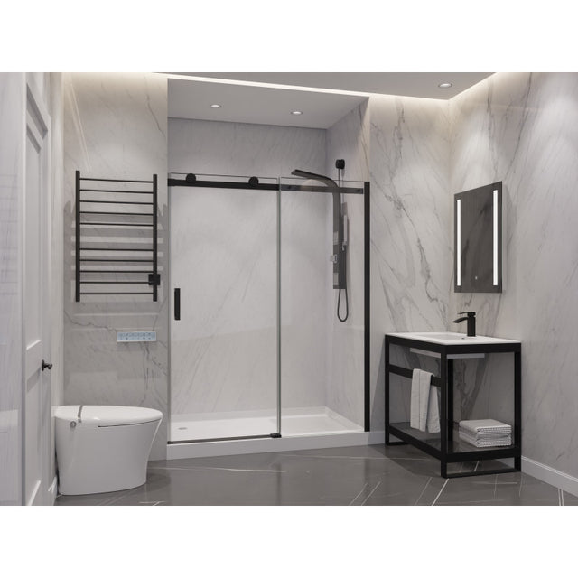 Anzzi Rhodes Series Frameless Sliding Shower Door (60"W x 76"H) with Handle