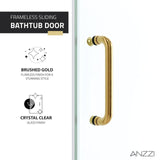 Anzzi Don Series Frameless Sliding Tub Door (60" W x 62" H) in Crystal Clear glass