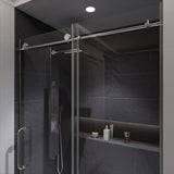 Anzzi Leon Series Frameless Sliding Shower Door (48" W x 76" H) with Handle