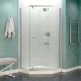 Anzzi Castle Series Semi-Frameless Hinged Shower Door (49"W x 72"H) with Crystal Clear glass