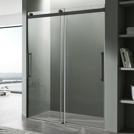 Anzzi Stellar Series Frameless Sliding (60"W x 76"H) Shower Door with Handle