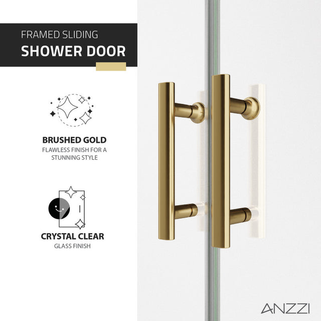 Anzzi Enchant Framed Sliding Shower Door (60.4"W x 70"H) in Crystal Clear glass