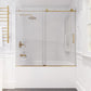 Anzzi Don Series Frameless Sliding (60"W x 62"H) Tub Door in Brushed Gold