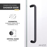 Anzzi Leon Series Frameless Sliding Shower Door (48" W x 76" H) with Handle