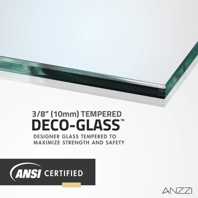 Anzzi Don Series Frameless Sliding Tub Door (60" W x 62" H) in Crystal Clear glass