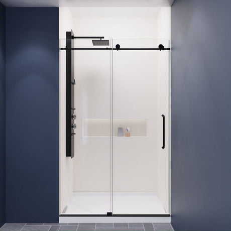 Anzzi Leon Series Frameless Sliding Shower Door (48" W x 76" H) with Handle