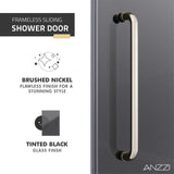 Anzzi Leon Series Frameless Sliding Shower Door (60" W x 76" H) with Handle