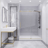 Anzzi Leon Series Frameless Sliding Shower Door (60" W x 76" H) with Handle