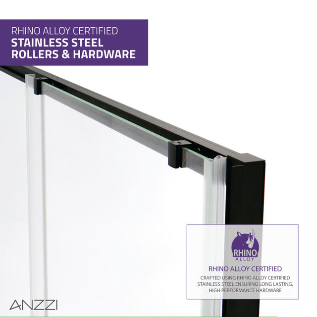 Anzzi Halberd Framed Sliding Shower Door (60"W x 72"H) in Crystal Clear glass