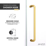 Anzzi Leon Series Frameless Sliding Shower Door (60" W x 76" H) with Handle