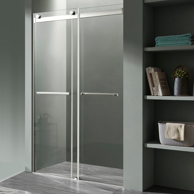 Anzzi Kahn Series Frameless Sliding Shower Door (48"W x 76"H) with Horizontal Handle