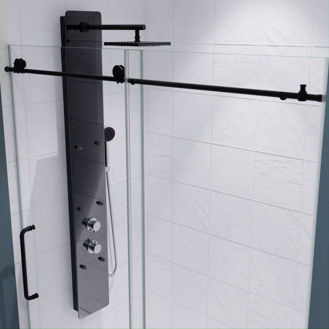 Anzzi Madam Series Frameless Sliding Shower Door (60" W x 76" H) with Handle