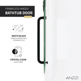 Anzzi Herald Series Frameless Hinged (48"W x 58"H) Tub Door